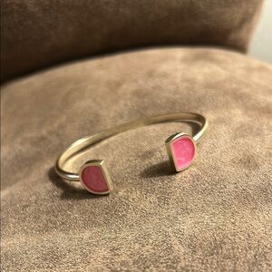 Pink and Gold Minimalist Cuff Bracelet